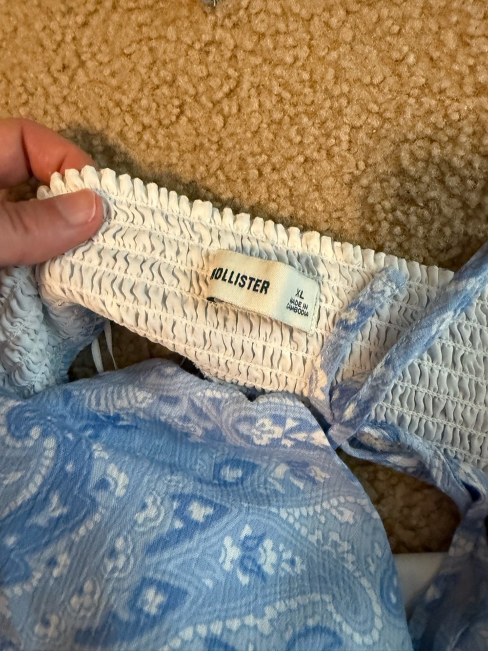 Hollister Blue Paisley Strapless Sundress